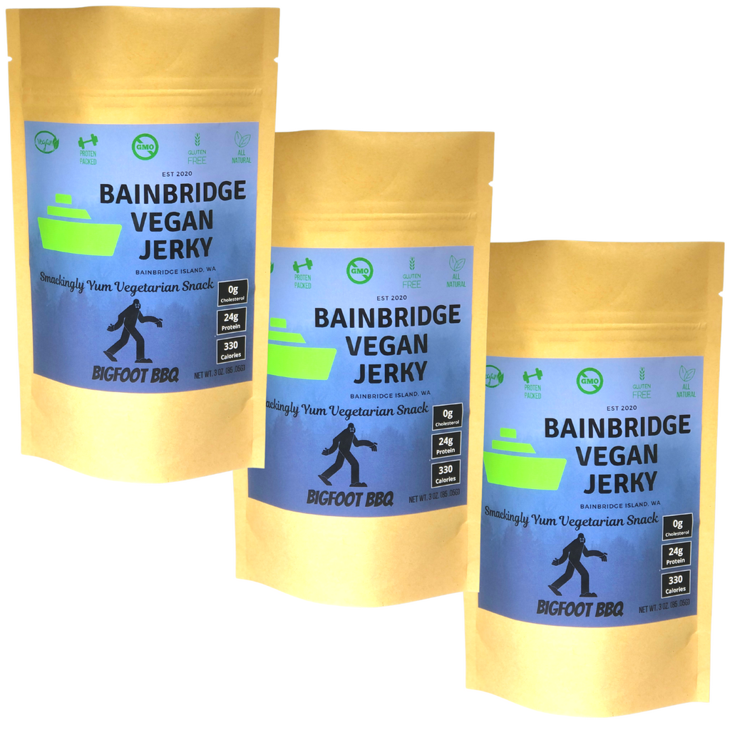 Bainbridge Vegan Jerky – Bigfoot BBQ Vegan Beef Jerky, 3 oz (Pack of 3)