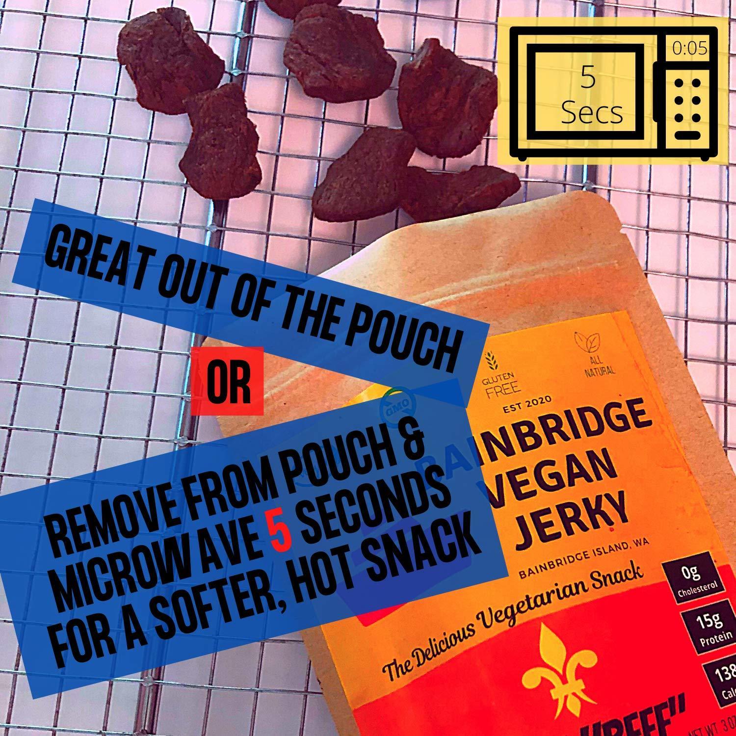 Bainbridge Vegan Jerky – Variety Pack: Tame & Tasty, Lil' Heat, Hibachi "Beef" Vegan Beef Jerky, 3 oz (Pack of 3)