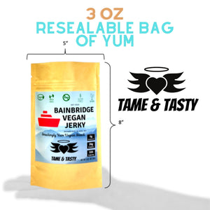 Bainbridge Vegan Jerky - Tame & Tasty Vegan Beef Jerky, 3 oz (1 Pack)