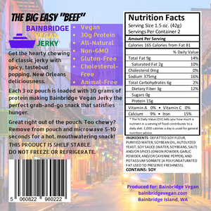 Bainbridge Vegan Jerky – Big Easy “Beef”, 3 oz (Pack of 3)
