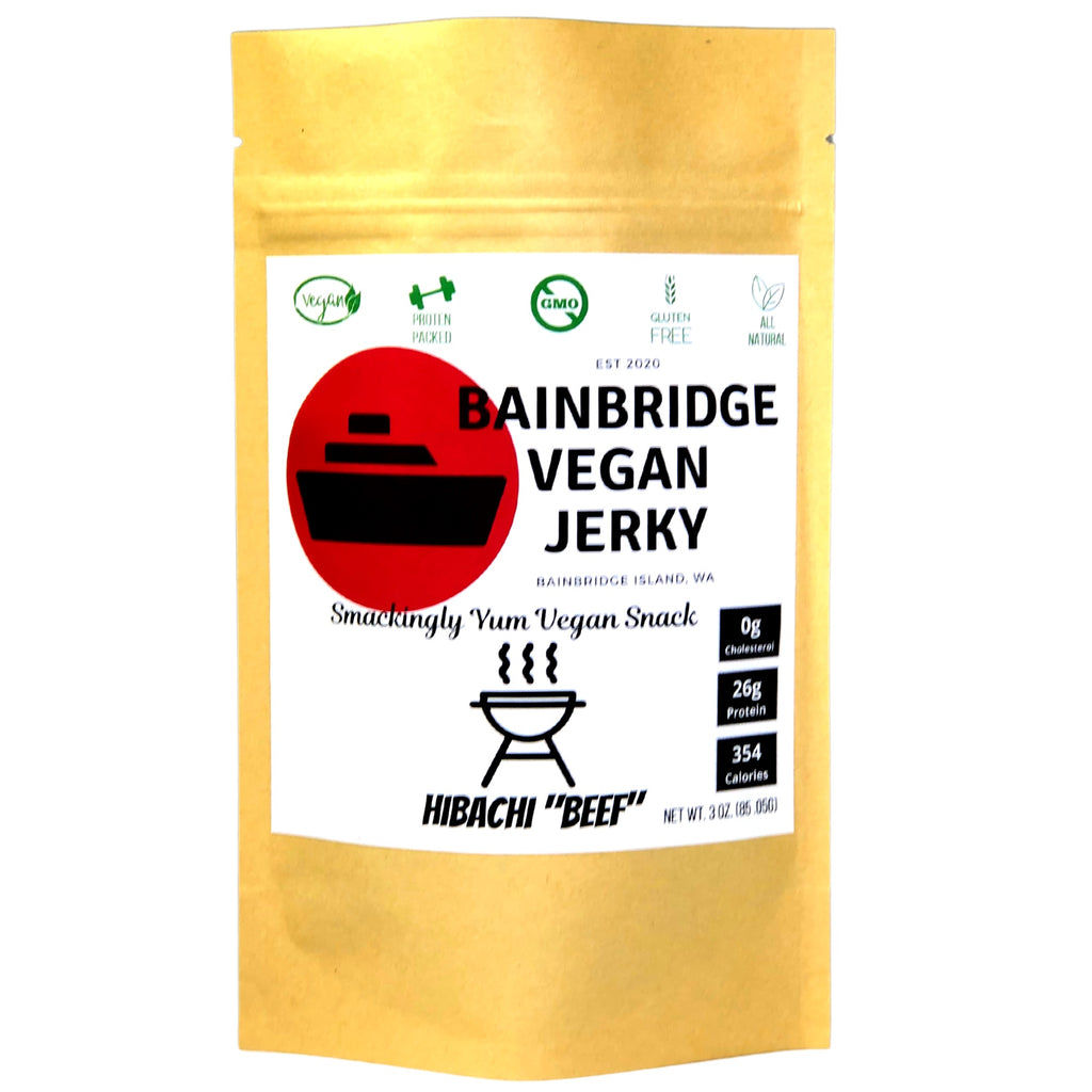 Bainbridge Vegan Jerky - Hibachi "Beef" Vegan Beef Jerky, 3 oz (1 Pack)