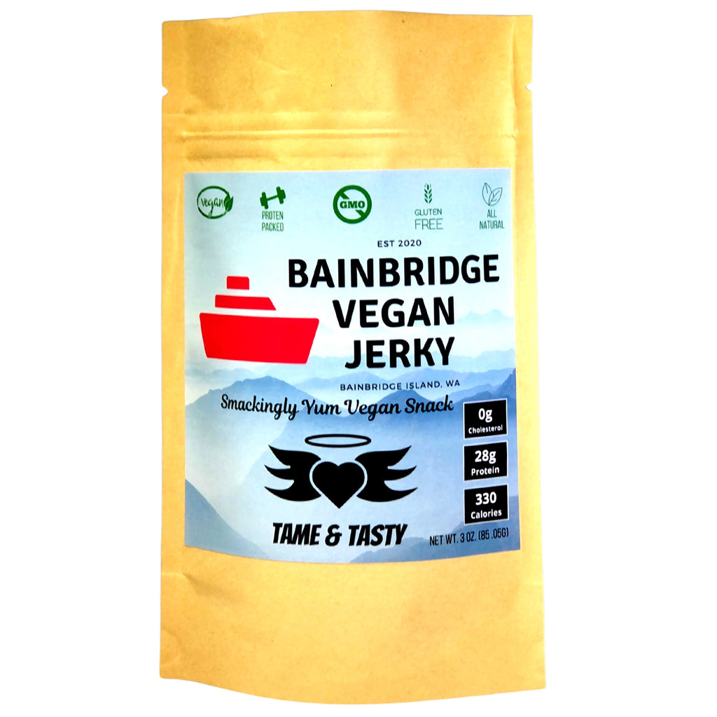 Bainbridge Vegan Jerky - Tame & Tasty Vegan Beef Jerky, 3 oz (1 Pack)